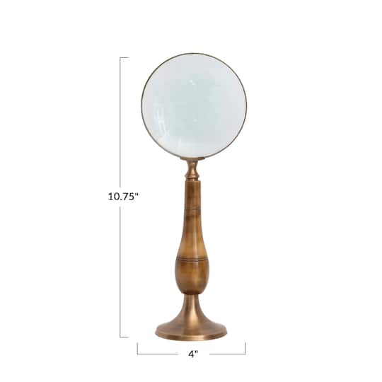 Hello Honey® 11" Vintage Brass & Bone Magnifying Glass